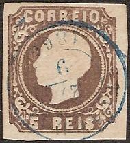 014.023.fb
Precursor da Madeira
CE 14
5 rÃ©is
Tipo III
C.Datado (duplo cÃ­rculo) do Funchal (azul)

