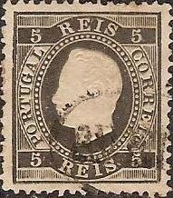 036.pl12.004.fb
CE 36
5 rÃ©is
Tipo VII
Papel Liso
Denteado 12 1/2
C.Nominativo DG-51 "AVEIRO"

