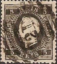 036.pl12.010.fb
CE 36
5 rÃ©is
Tipo VII
Papel Liso
Denteado 12 1/2
C.Barras 3:2:3 Nr. 212 de Castro Marim
