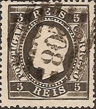 036.pl13.001.fb
CE 36
5 rÃ©is
Tipo II
Papel Liso
Denteado 13 1/2
C.Barras 3:2:3 Nr. 208 de Faro
