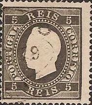 036.pl13.006.fb
CE 36
5 rÃ©is
Tipo VII
Papel Liso
Denteado 13 1/2
C.Datado (dupla oval) de Cascais
