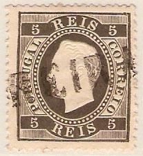 036.pl13.009.iv
CE 36
5 rÃ©is
Tipo XI
Papel Liso
Denteado 13 1/2
C.Nominativo DG-167 "FERREIRA" (do Alentejo)
