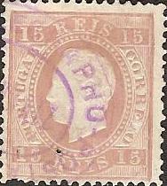 038.pp12.004.fb
CE 38
15 rÃ©is
Tipo III
P.Porcelana
Dent. 12 1/2
C.Telegrafia (violeta) de Calhariz
