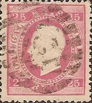 040.pl12.026.fb
CE 40
25 rÃ©is
Tipo XII
P.Liso
Dent. 12 1/2
C.Barras 3:2:3 Nr. 197 de Ã‰vora


