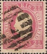 040.pl13.008.fb
CE 40
25 rÃ©is
Tipo VIII
P.Liso
Dent. 13 1/2
C.Barras 3:2:3 Nr. 1 de Lisboa
