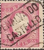 040.pl13.013.fb
CE
25 rÃ©is
Tipo XIV
P.Liso
Dent. 13 1/2
C.Nominativo DG-291 "PENALVA DO / CASTELLO"
