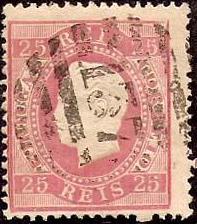040.pl13.024.iv
CE 40
25 rÃ©is
Tipo XIII
P. Liso
Dent. 13 1/2
C. Barras (3:2:3) 137 da Guarda
