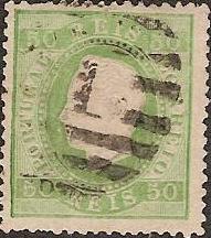 041.PC12.002.fb
CE 41
50 rÃ©is
Tipo II
Papel Costelado (verso)
Dent. 12 1/2
C.Barras Nr. 1 de Lisboa
