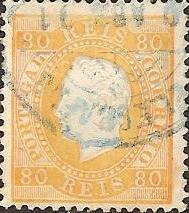042.PP12.006.fb
CE 42
80 rÃ©is
Tipo I
P.Porcelana
Dent. 12 1 /2
C.Telegrafia (circular) de Lisboa (azul)
