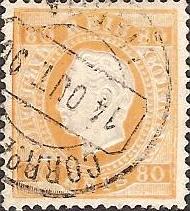 042.PP12.010.fb
CE 42
80 rÃ©is
Tipo II
P.Porcelana
Dent. 12 1 /2
C.Datado (circular) de Lisboa
