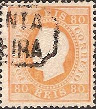 042.PP12.016.fb
CE 42
80 rÃ©is
Tipo II
P.Porcelana
Dent. 12 1 /2
C.Nominativo DG-256 "MUIMENTA / DA BEIRA"

