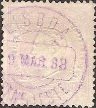 043.PP12.006.fb
CE 43
100 rÃ©is
Tipo II
P.Porcelana
Dent. 12 1/2
C.Datado (circular) de Lisboa (violeta)
