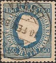 045.PL12.005.fb
CE 45
150 rÃ©is
Tipo II
P.Liso
Dent. 12 1/2
C.Datado (circular) de Lisboa
