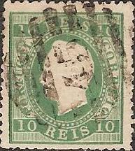 049.PL12VA.003.fb
CE 49
10 rÃ©is
Verde Azul
Tipo II
P.Liso
Dent. 12 1/2
C.Barras 3:2:3 Nr. 45 do Funchal
