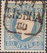 050.PL13.001.fb
CE 50
50 rÃ©is
Tipo I
P.Liso
Dent. 13 1/2
C.Datado GM.LSB 22 "LISBOA"
