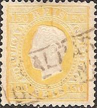 051.PP12.001.fb
CE 51
150 rÃ©is
Tipo II
P.Porcelana
Dent. 12 1/2
C.Nominativo DG-93 "CALDAS / DA RAINHA"
