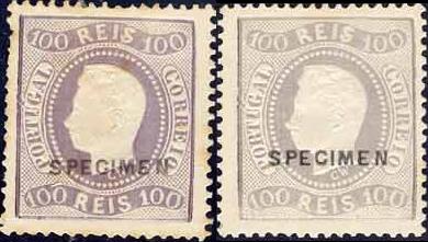 CE 33
ReimpressÃµes de 1885
LilÃ¡s-vivo, LilÃ¡s-claro
Denteado 13 1/2
Tipo II
Sobrecarga SPECIMEN
