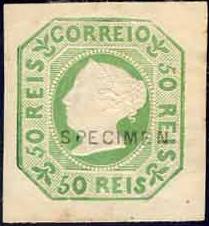 CE 3 
ReimpressÃ£o de 1885
Verde
Sobrecarga SPECIMEN
